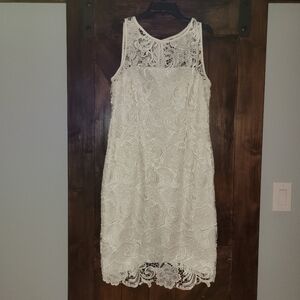 Adrianna Papell white lace dress size 10